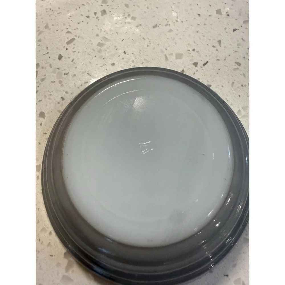 Hazel Atlas Moderntone Gray Rimless Low Berry Bowl 4 3/4